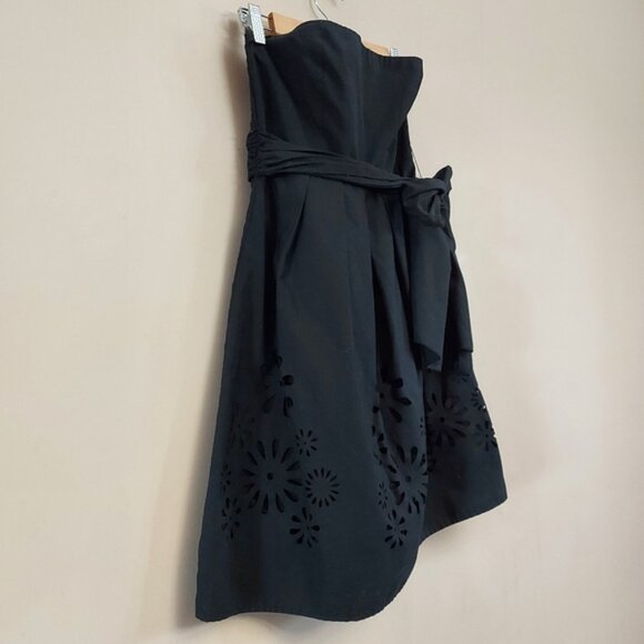 Rhapsody black mini halter dress with lazer cut out lace detail - Picture 2 of 7